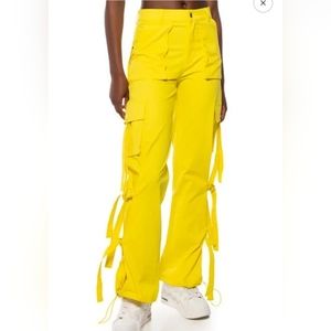 Akira yellow cargo/parachute pants size 2X